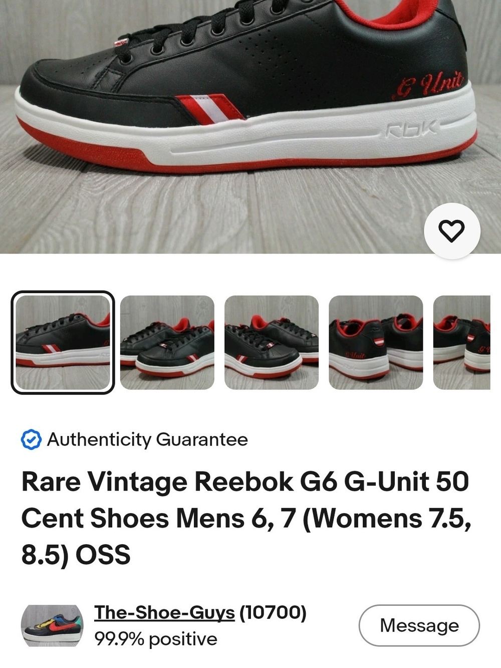 Old School Reebok G-Unit Low-Top Sneakers (Collectible Item) - Picture 10 of 10